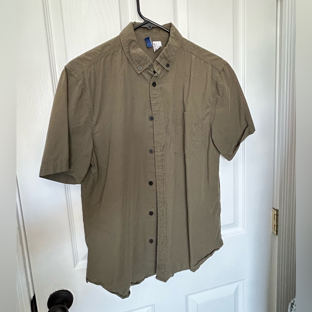 H&M, Small, Green button down short sleeve